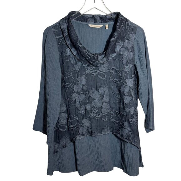 Soft Surroundings Ava Tunic top slate blue size lagenlook artsy pretty - Picture 9 of 9